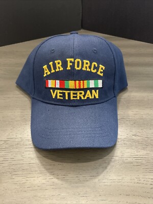 UNITED STATES AIR FORCE VETERAN NAVY BLUE BALL CAP HAT USAF NWOT Adjustable  Size