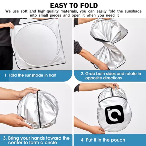 Foldable Car Front Rear Window Windshield Sun Shade Shield Cover Visor UV Block - Bild 10 von 10