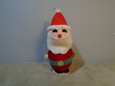 VINTAGE STYROFOAM FELT SANTA 4 ORNAMENT UNBRANDED JAPAN CB3591