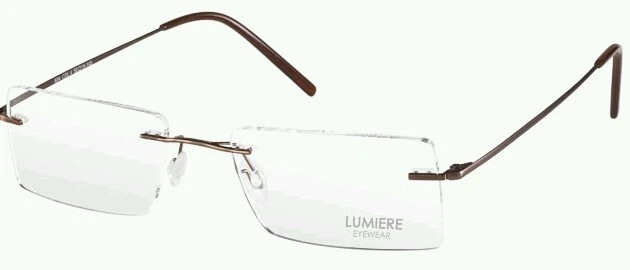 MENS LADIES RIMLESS TITANIUM BROWN OPTICAL EYE GLASSES ULTRA LIGHT FRAME 604