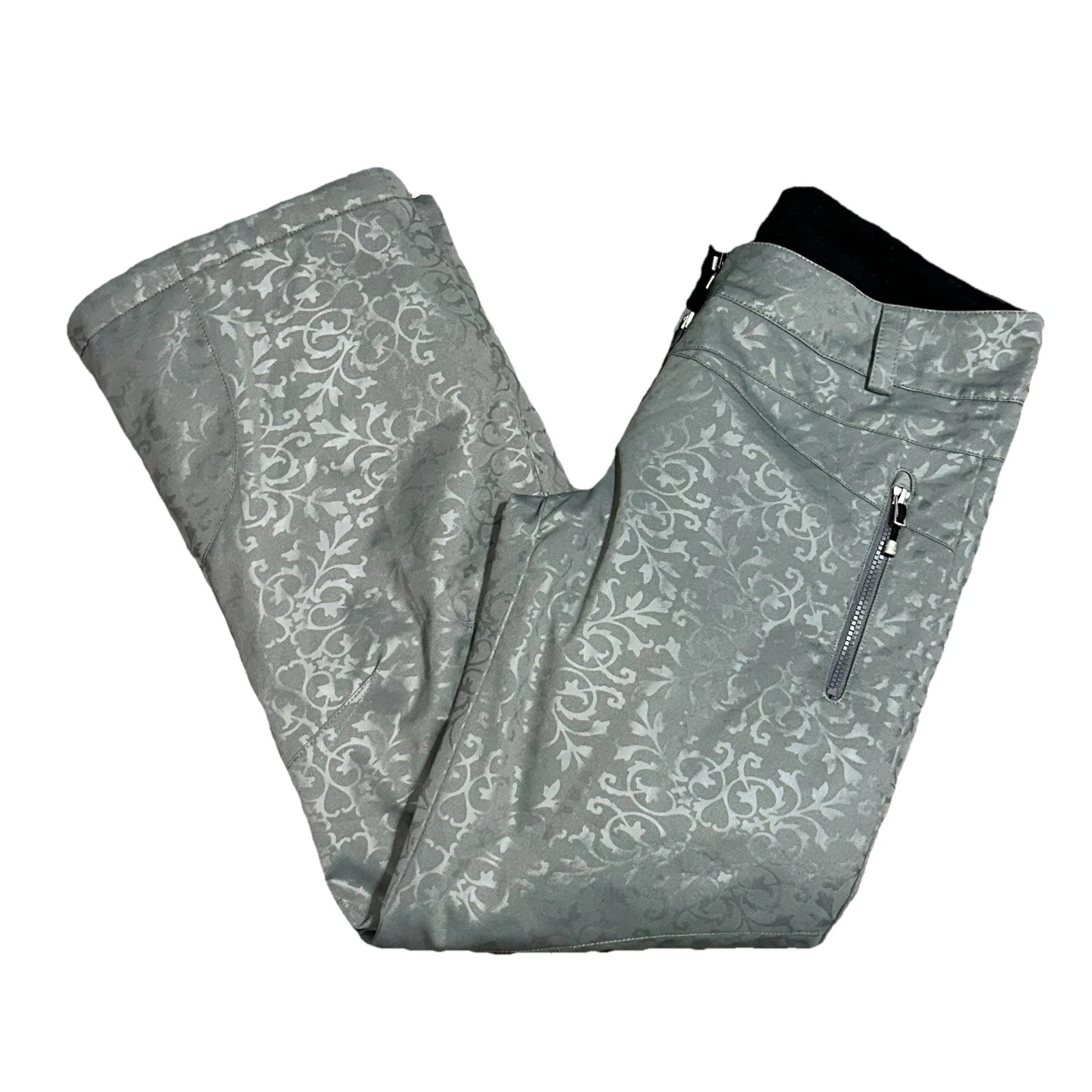 Obermeyer Women’s 8 Ski Snow Pants Floral Damask Jacquard Pattern Activewear