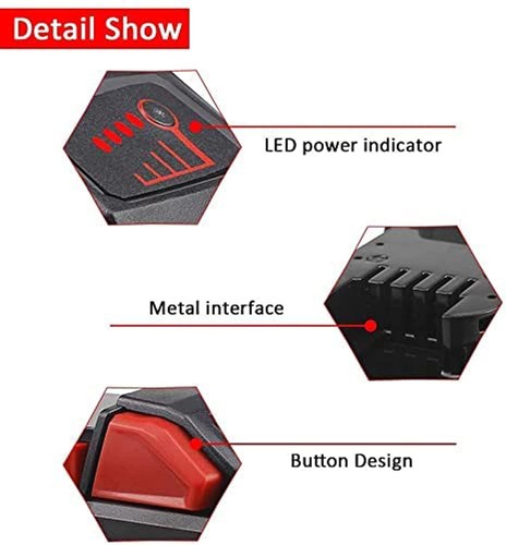2 Pack 18V 5500mAh Replacement for Milwaukee M18 Battery 48-11-1810 48-11-1820 - Picture 3 of 7