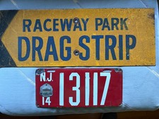 ORIGINAL 1914 NEW JERSEY PORCELAIN ENAMEL LICENSE PLATE VINTAGE MAN CAVE ART