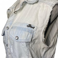 Diesel Women's Sleeveless Button Up Shirt Size Small Grunge Punk Y2K