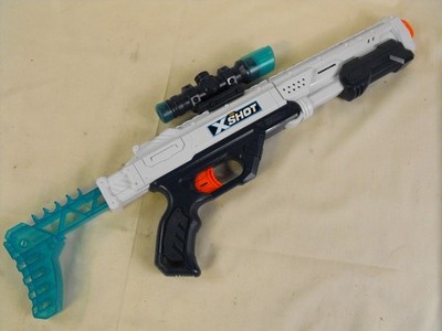 X-Shot Hawk Eye Long Range Dart Blaster w/ Scope - Shoots 90 Ft Tested & Working