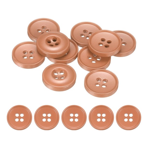 10 StüCk NäHknöPfe,18Mm,4 LöCher,Harz,Rund,BastelknöPfe,Warmrosa-image