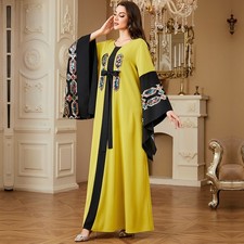 Sequins Kaftan Muslim Women Abaya Turkey Long Dress Embroidery Maxi Robe Ramadan