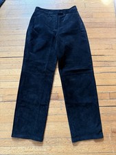 Vintage 90s SONOMA Black Suede Leather 10 Pants