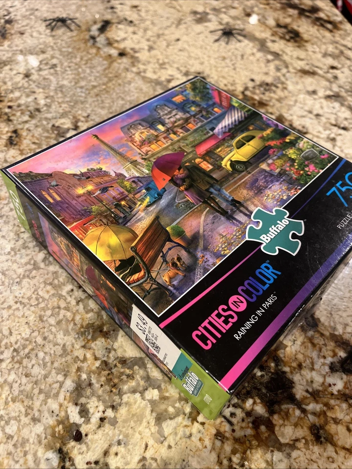 CITIES IN COLOR RAINING IN PARIS 750 PIECE BUFFALO GAMES JIGSAW PUZZLE New - Image 3 of 3