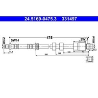 1X Bremsschlauch ATE 24.5169-0475.3 Passend FüR BMW