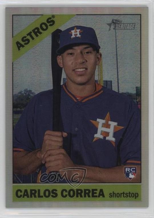 2015 Topps Heritage High Number Chrome Refractor 18/566 Carlos Correa #563 7fb