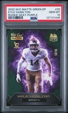2022 Wild Card Matte Green Kyle Hamilton Rookie Heat Purple 13/15 RC #20 PSA 10