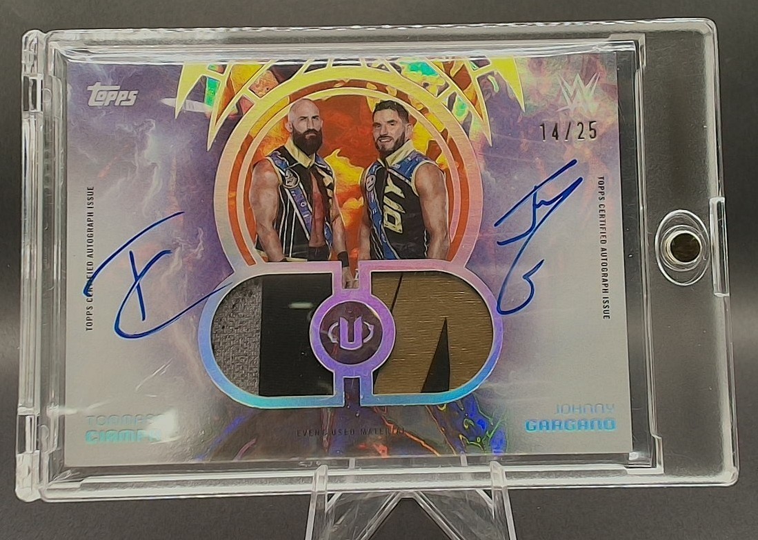 2025 Topps Universe WWE Ciampa Gargano Tag Team Relic Auto #TTA-GC 14/25