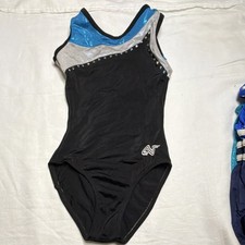Alpha Factor Girls' Black Sleeveless Gymnastics Leotard Size CM