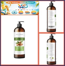 NEW Sweet Almond Oil 16oz Cold Pressed Pure Natural Carrier Oil Pump