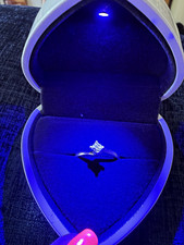 Lab created Platinum Engagement Ring 0.30ct F SI1 Square Diamond GIA