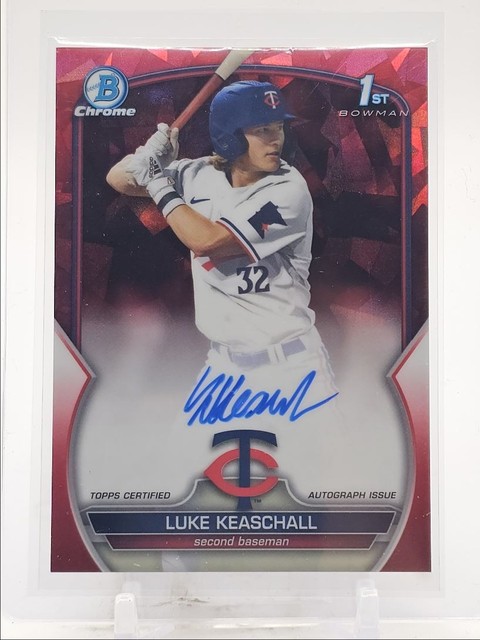 Luke Keaschall 2023 Bowman Chrome Draft 1st Sapphire Red Twins Auto 1/5 Q4408