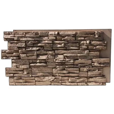 Lightning Ridge 48 In. X 24 In. Faux Stone Siding Panel Finished Cappuccino Inte