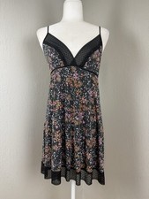 Victoria s Secret Floral Night Dress Black Lace Trim
