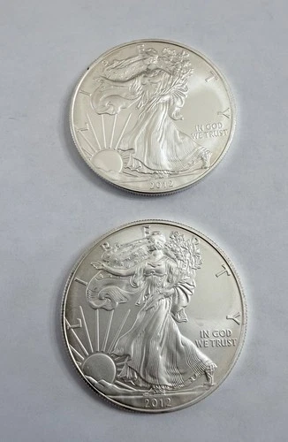 2012 American Silver Eagle 1 OZ. X 2 /.999 Fine Silver BU Uncirculated