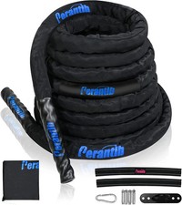 Battle Rope with Wear-Resistant Nylon Protective Sleeve - 2" x 50 ft Length