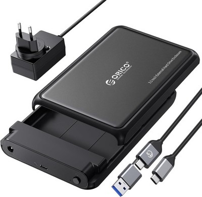 ORICO Festplattengehäuse 3.5 Zoll USB C 5Gbps Externes HDD Gehäuse, Netzteil