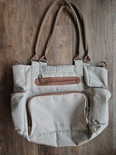 Soho Collection tan white stripe diaper bag