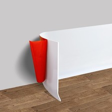 FONUNO Vinyl Wall Base Rubber Baseboard Molding Trim Self 4in x 40ft, White