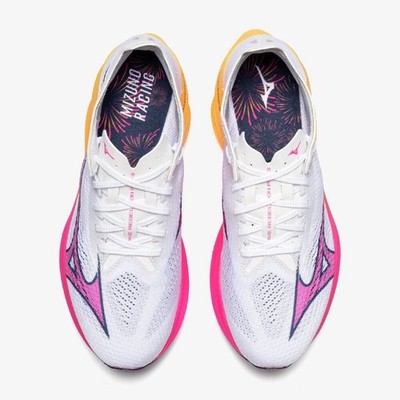 Mizuno Running Shoes WAVE REBELLION PRO 3 White/Pink/Orange