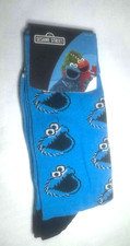 Sesame Street Cookie Monster Crew Socks Blue Character Socks Men's Size 8-12 NWT