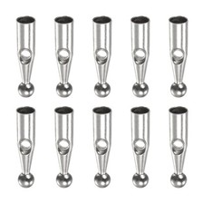 10pcs Umbrella Tail Beads Metal 4mm Dia for Straight Umbrella Cover, Silver Tone