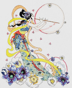 FLUTE PLAYER Handcrafted/Completed  16" x 20" Cross Stitch Picture
