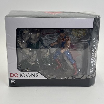 NEW- Superman vs Doomsday DC ICONS Death of Superman Deluxe Action Figure Set