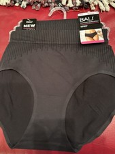 NWT Bali Comfort Revolution Brief M6 Black 3 Pack Seamless Panty Underwear