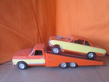 Vintage 1970 Chevy Ramp Truck & Nova Built Plastic Model Kit 1:25