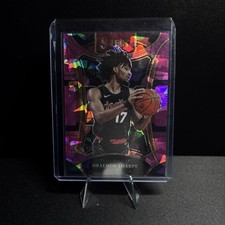 2023-24 Panini Select Mezzanine Shaedon Sharpe #386 Pink Cracked Ice Prizm /99