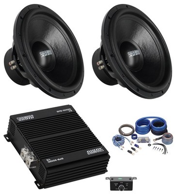 2) Sundown Audio SA-15 V.3 D4 15'' 1500w RMS Subwoofers+Sundown Amplifier+Amp Kit