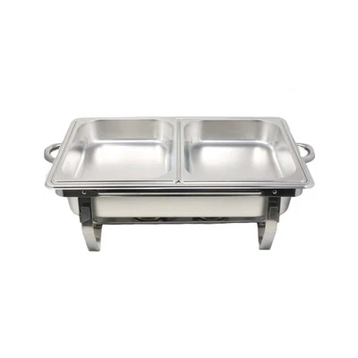 Stainless Steel Foldable Chafing Dish Set 1/2 GN Pan & Lid Catering Food Warmer - Image 1 of 4