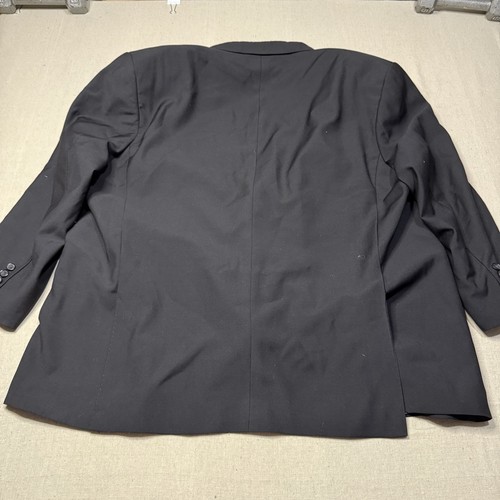 Bergamo Elegant Mens 54R Black 100% Wool Blazer Suit Jacket 2 Button Made Italy - Picture 2 of 6