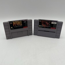 GREAT CONDITION!! Nintendo SNES Pitfall Mayan Adventure & Pit-Fighter Bundle