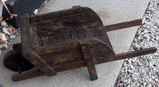 VTG Handmade Rustic Wooden Garden Cart / Wheelbarrow Planter 27x9x13