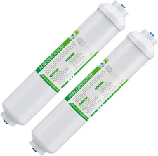 T33 Inline Water Filter, 2-Pack 1/4" Quick-Connect Replacement Cartridges for Re