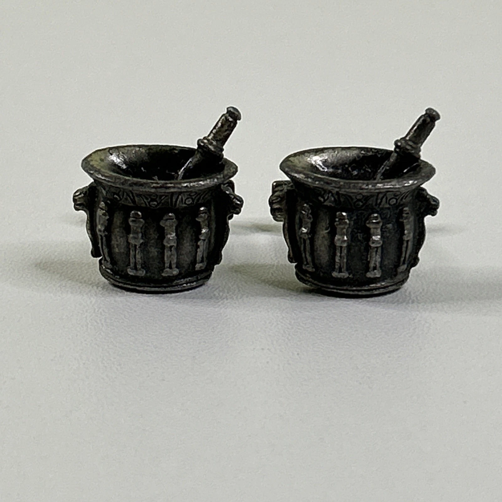 Vintage Merrell Mortar and Pestle Cufflinks Mens Silver Tone Apothecary Medical