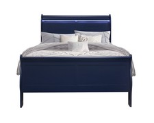 CHARLSTON BLUE FULL BED WITH LED