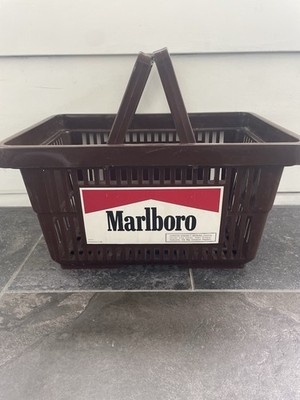 Philipp Morris Marlboro 1988 Vintage Shopping Basket Brown Plastic