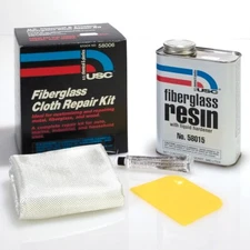 USC 58005 Fiberglass Repair Kit w/ Resin Hardener Spreader & Mat (Quart)