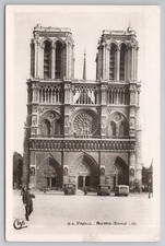 Paris Notre Dame Kathedrale Westfassade KAPPE RPPC Frankreich 1950 Poststempel