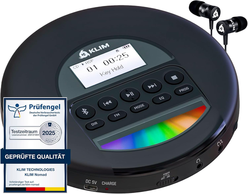 KLIM Nomad CD Player Bluetooth Tragbarer Discman MP3 FM Radio Akku - Bild 13 von 14