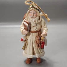 Raz Imports Old World Santa Christmas Ornament Faux Wood Carved 4 1/2"