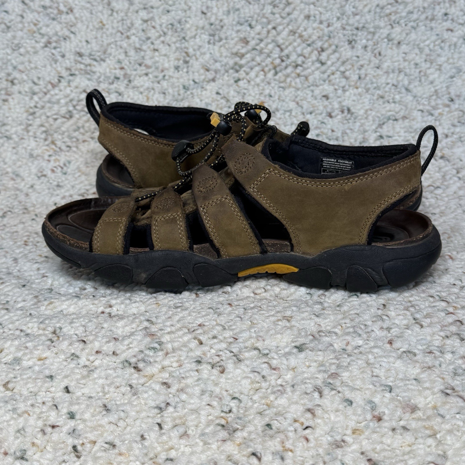 Sandali sportivi impermeabili Keen da uomo taglia 8 in pelle marrone scarpe da trekking trail